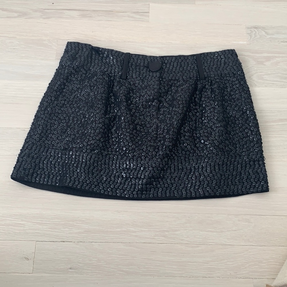 Charlie Joe St Tropes mini skirt size M black sequins